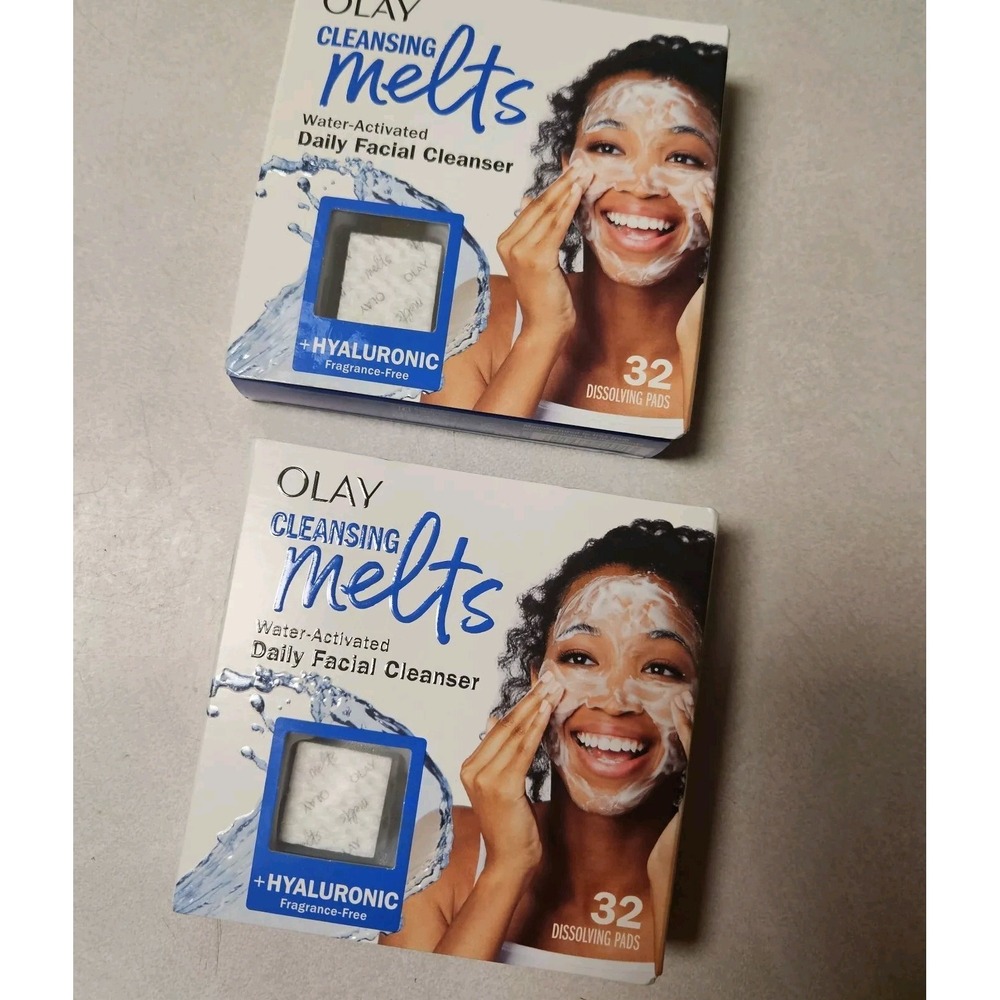 Olay Face Cleansing Melts with Hyaluronic Acid - 2 Boxes ,‎ 32ct In Each Box